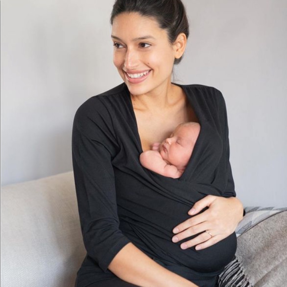 Seraphine Black Cotton Skin to Skin Top
